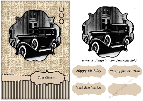 Male Card Vintage Car