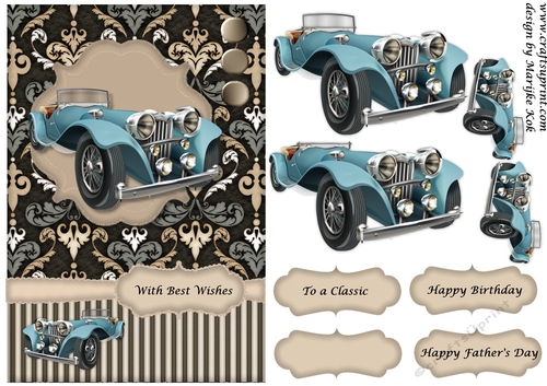 Male Card Vintage Car 4 