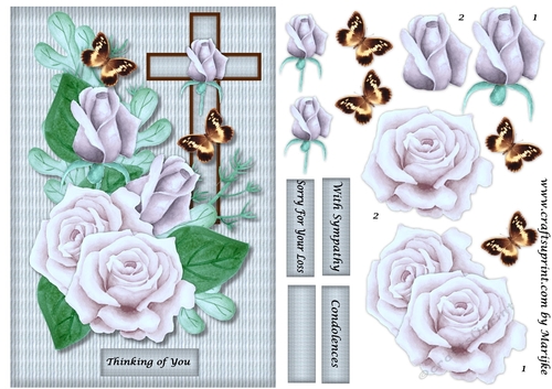 Pastel Roses & Cross Sympathy 
