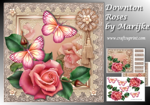 Downton Roses In Lace Frame Mini Kit
