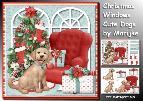 Christmas Windows Cute Dog Mini Kit