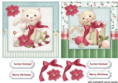 Cute Christmas Kittens Toppers