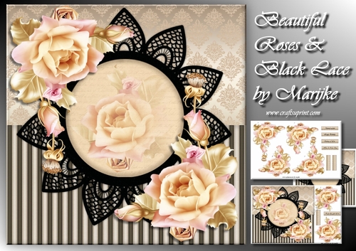 Beautiful Roses & Black Lace Mini Kit