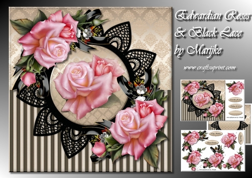 Edwardian Roses & Black lace Mini Kit