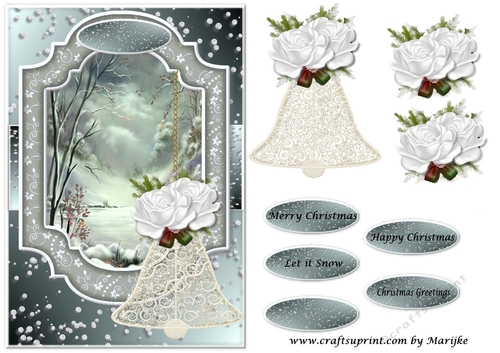 Classic Christmas Lace  bells & Roses
