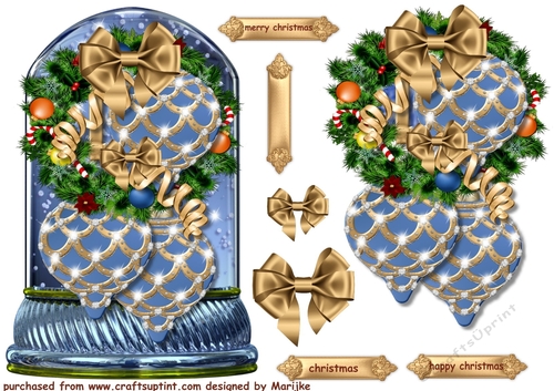 Christmas Globe Sparkling  Blue  Baubles