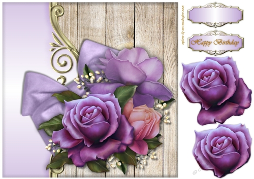 Purple Roses Topper