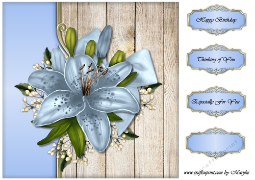 Blue Lilies Topper