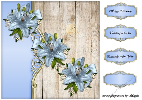 Blue Lilies Topper r