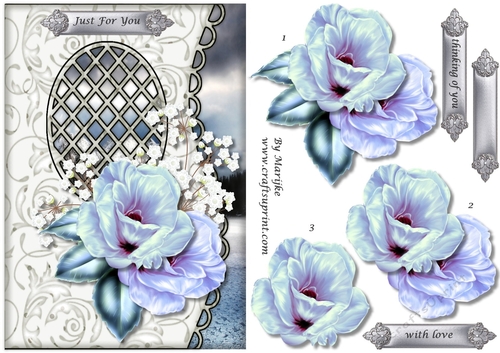 Lattice card Winter Flowers