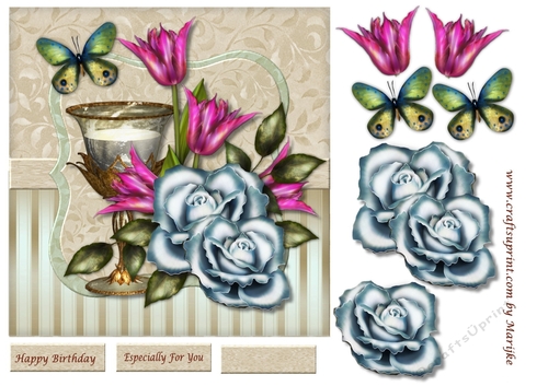 Antique glass & Roses