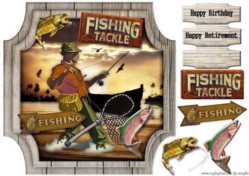 Male card Gone Fishing