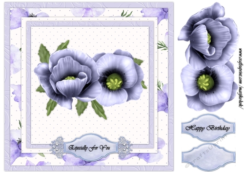 Lavender Poppies Card Topper