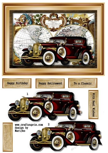 Male Card Vintage Car