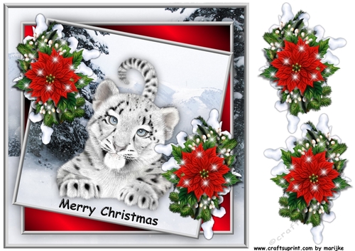 Christmas Cub In The Snow Topper