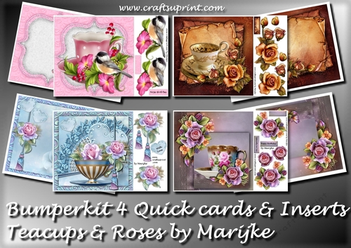 Bumperkit 4 Quick Cards & Inserts Teacup and Roses
