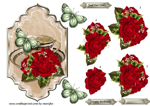 Shield red roses step by step