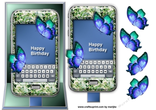 Smartphone In Holder & Butterflies
