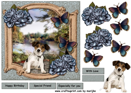 Cute Puppy in Vintage Frame