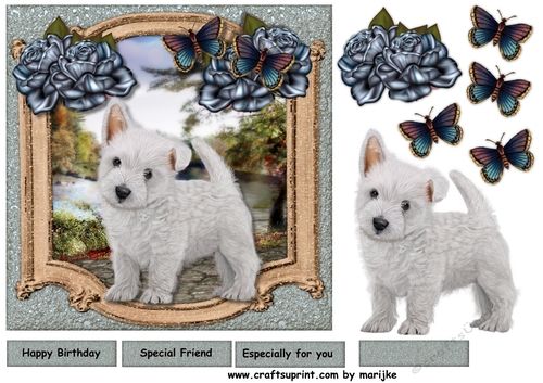 Cute Puppy  in Vintage Frame 3