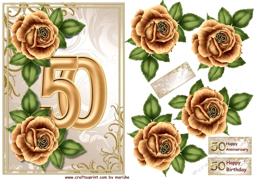 Golden Roses 50 Year Birthday & Anniversary