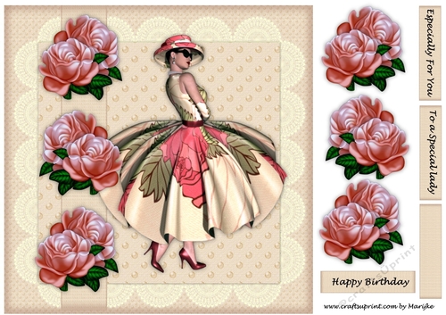 Elegant Lady & Roses