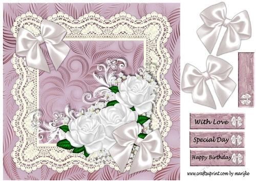 Topper white roses