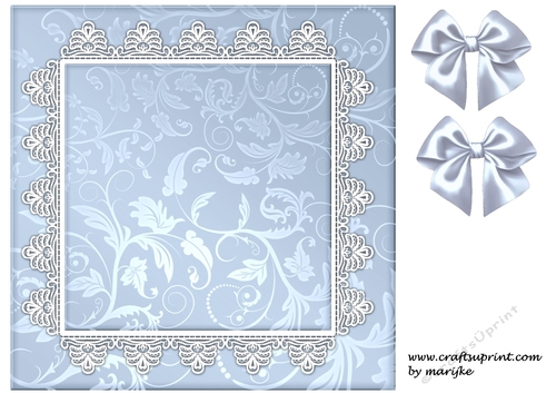 Card Topper Lace  Vintage Blue