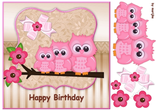 Birthday Owls Girl