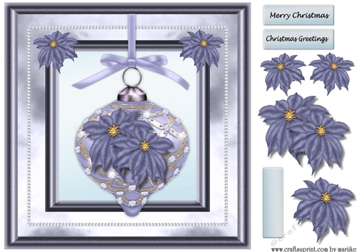 Christmas Bauble & poinsettias