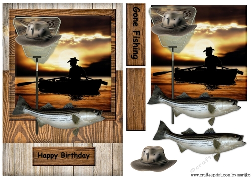 Male Card Gone Fishing 2