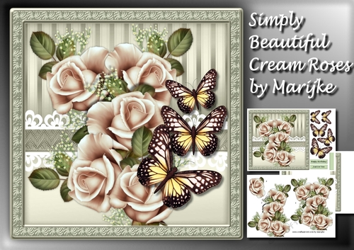 Simply Beautiful Cream Roses & Butterflies Mini Kit