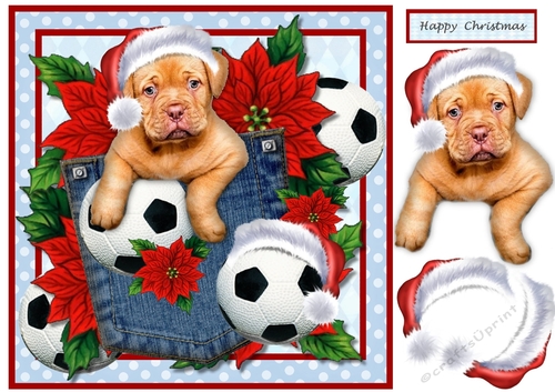 Card Topper Christmas Puppy BOY