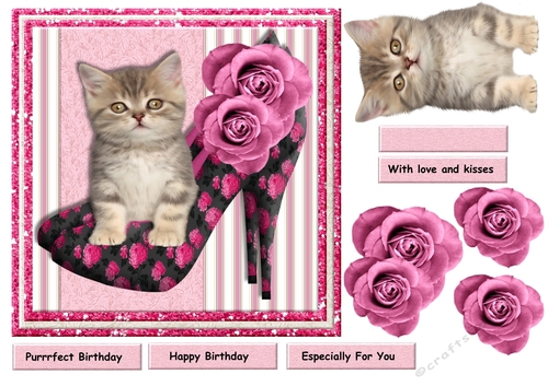 Purrrfect Birthday Cute Kitten Quick card