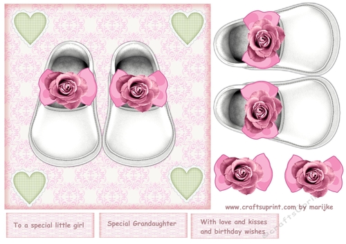 Cute shoes with roses for a little girl quick card