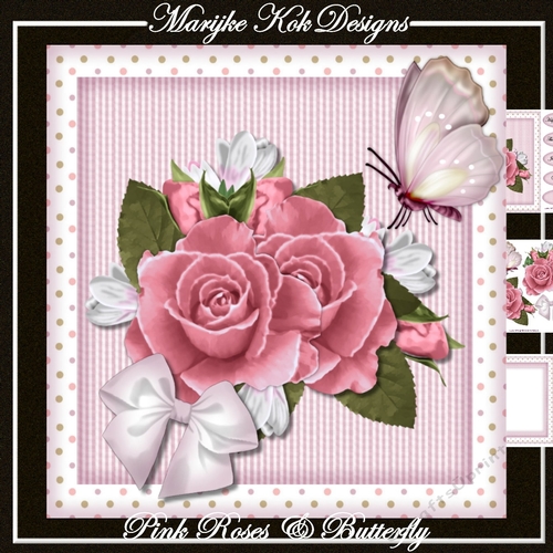 Pink Roses & Butterfly Mini Kit