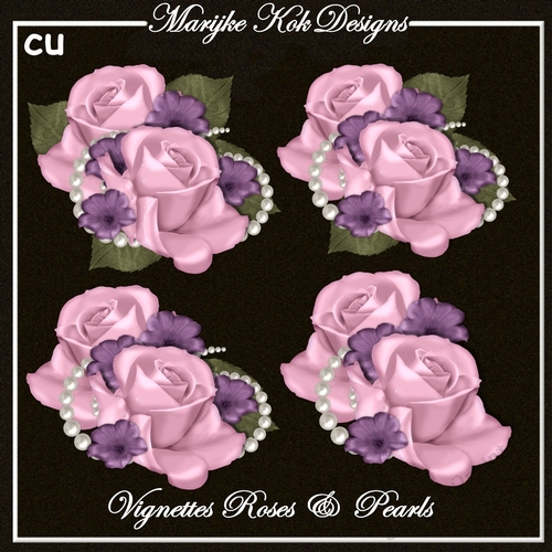 Pink Roses & Pearls Vignettes