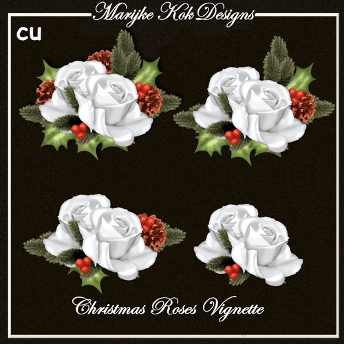 CU Christmas Roses Vignette