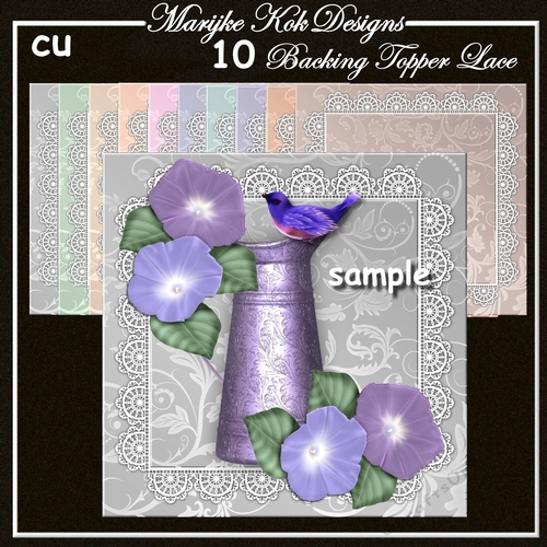 Backing Toppers Lace  10 Pastel Color