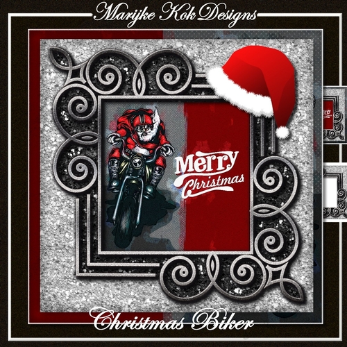 Christmas Biker Male Card Mini Kit