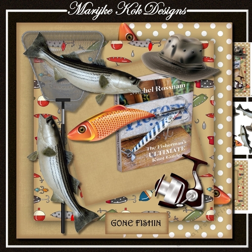 Gone Fishin Male card Mini Kit