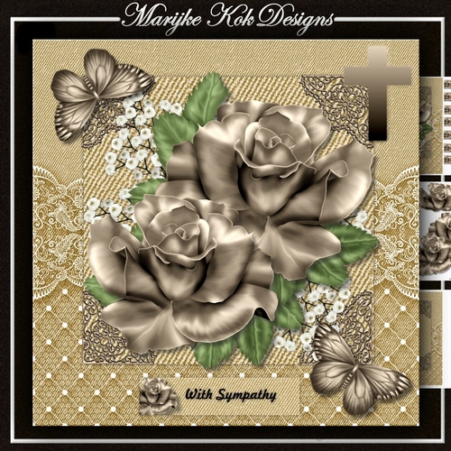 Sympathy card Sepia Roses
