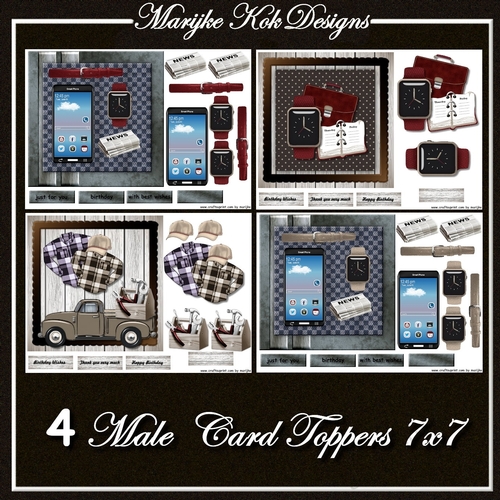 4 Male Cards Kit