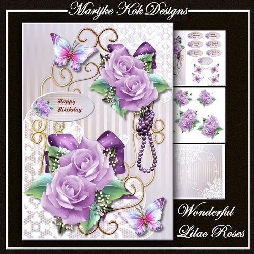 Wonderful Lilac Roses & Butterflies Mini Kit