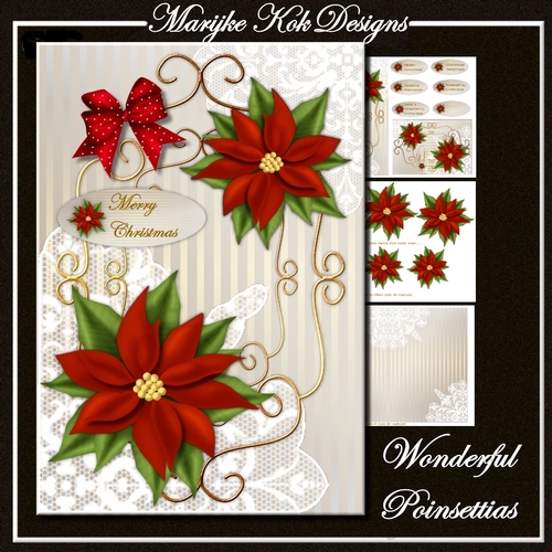 Wonderful Christmas Poinsettias Mini Kit