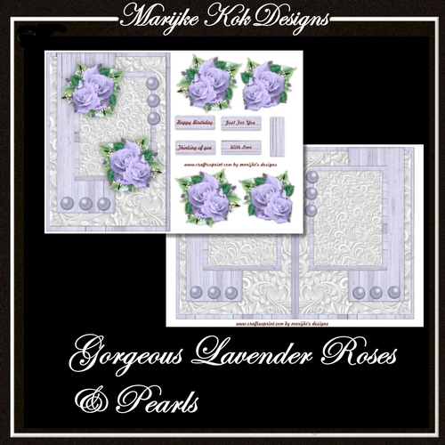 Gorgeous lavender Roses & pearls Mini Kit