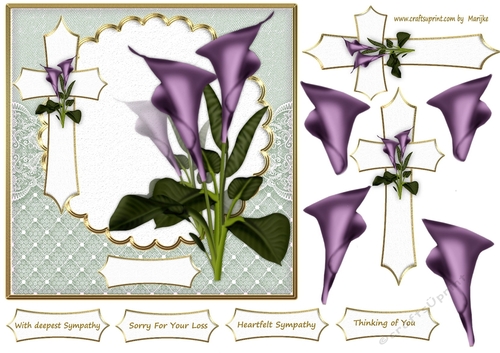 Sympathy card with callas