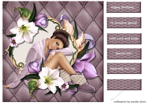 Beautiful Girl 3 Card topper & tags