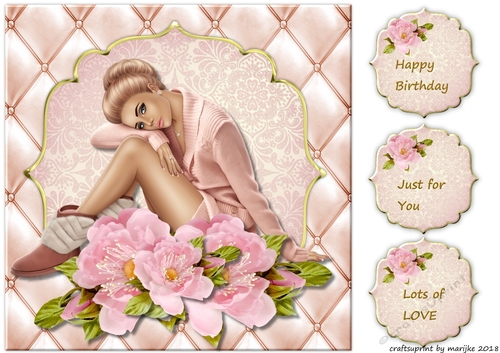 Beautiful Girl 4 Card topper & tags