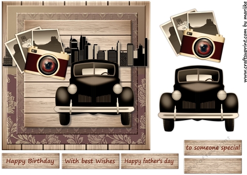 Male card Vintage car